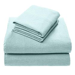 Comfort Spaces Cotton Flannel Breathable Warm Deep Pocket Sheets with Pillow Case Bedding, King, Aqua Solid 4 Piece