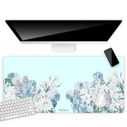 BABACO Originele en officieel gelicentieerde bureauonderlegger met motief Flowers 064 Blue, antislip, 80 x 40 cm
