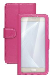 Celly UnicaView Étui Universel avec fenêtre Frontale avec système Slide Touch pour Smartphone de 4,5 à 5,0", Rose