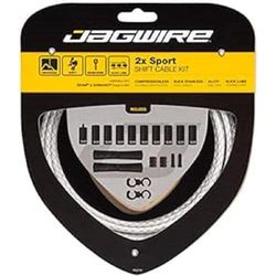 Jagwire 2X Sport Shift vuxen unisex växelkabel och mantel kit, vit, en storlek