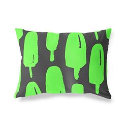 BonaMaison Fundas para Cojínes, Verde Neón-Humo Funda de Almohada para Sofá Coche Silla Oficina Cama Decorativa Moderna Decoración del Hogar, 45x60 Cm - Diseñado y Fabricado en Turquía