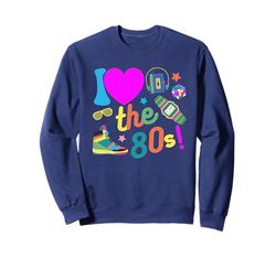 I Love The 80's Travestimento Costume Anni 80 Donna Uomo Felpa