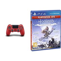 Sony PlayStation DualShock 4 Controller - Red + Horizon Zero Dawn Complete Edition PlayStation HITS (PS4)