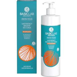 BasicLab Soothing balsam do ciała po opalaniu, 300 ml, dla dzieci i dorosłych, dla kobiet i mężczyzn, łagodzi podrażnienia i oparzenia słoneczne, nawilża skórę