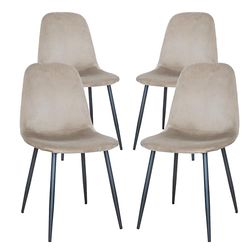 GARDENIA Becky Stoelen, Staal, Beige, 4, Eenheid