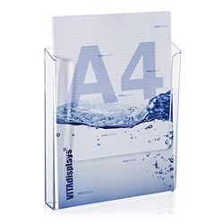 VITAdisplays Soporte de pared para folletos DIN A4, soporte transparente para montaje en pared, soporte para folletos DIN A4, soporte de pared para folletos y catálogos