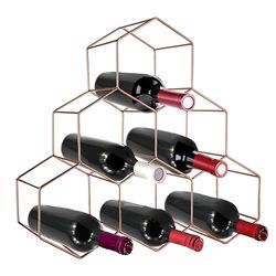 Premier Housewares Wine Rack 6 Metal Design Bottle Storage Copper Finish Wine Storage Bottle Rack Wine Rack Free Standing Bottle Rack