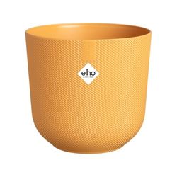 Elho Jazz Round 23cm - Maceta Interior - Estructura Única - 100% Plástico Reciclado - Amarillo/Amarillo Ámbar