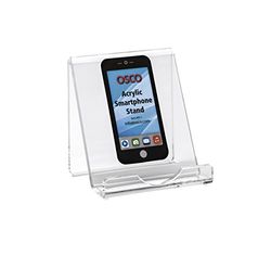 OSCO Clear Acrylic Smart Phone Holder | Mobile Stand | Cell Phone Dock | Device Cradle | H9 x W8.5 x D7.2 cm