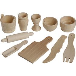 Utensili da cucina, L: 40-60 mm, betulla, 50asstd