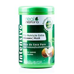 Real Natura - Masque Capillaire Sans Sel - Nutrition Intense à l'Huile de Coco - Hydratation et Brillance Naturelles - Pour Tous Types de Cheveux - Format 1000 gr