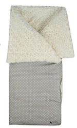 Saco de enrolar para bebés descapotável - enchimento removível, 95 x 72 cm - mantém o calor - Normandie Topitos cinzento - fabricado em Espanha - Nenel