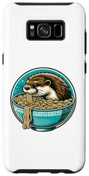 Carcasa para Galaxy S8+ nutria vintage divertida con gafas de sol comer ramen japonés