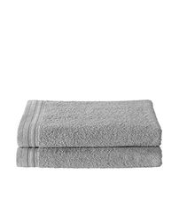 De Witte Lietaer 201430 Wellness Lot de 2 Draps de Douche Coton Gris 70 x 140 cm