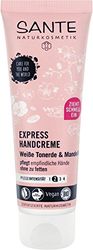 SANTE Naturkosmetik Express handkräm med lerjord, expressfukt utan fettfilm, med mandelolja, vegan, 75 ml