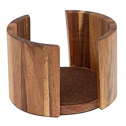 Thirstystone Posavasos de Madera de Acacia Natural con Capacidad para Posavasos Redondos de 4 Pulgadas