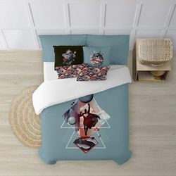 BELUM | Copripiumino Superman | Copripiumino Modello Superman Geometric | Copripiumino con bottoni | Copripiumino 100% cotone | Copripiumino (letto da 150/160 (240 x 240 cm))