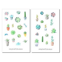 Set di adesivi Succulente | Adesivi floreali | Adesivo per il diario | Adesivo floreale | Adesivo per il planner | Adesivo acquerello