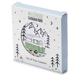 Juego de 4 Posavasos de Corcho - Camping - Wildwood
