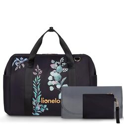 Lionelo Ida - Bolsa para cochecito de bebé, 2 bolsillos térmicos internos para biberones, bolsa para toallitas húmedas, cambiador, bolsa de cosméticos, correa de fijación al cochecito, Golden Moments,