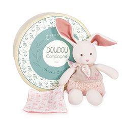 Doudou et Compagnie - Królik Przytulanka - Organiczna przytulanka - Różowy - 22 cm - Organiczna zabawka Botaniczna - DC3961