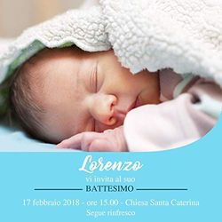 Inviti battesimo biglietti personalizzati con foto bimbo partecipazioni fotografiche azzurro set 10 pz