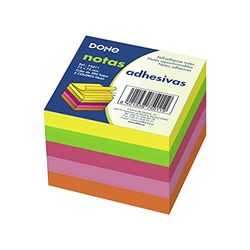 DOHE 75011 - Pack de 400 cubos de notas adhesivas, 75 x 75 mm, Neón