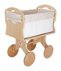 Allerhand N073 Trabenwagen, multifunctioneel, 824 x 572 x 1075 mm, 15, 10 kg, materiaal beuken en multiplex, naturel gelakt, inclusief 5-delige beddengoed