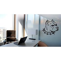 Tatoutex Stickers Tête de Pitbull - Bleu Foncé, L 22cm x H 20cm