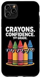 Crayons Confidence 1st Grade Back To School Kids Case for iPhone 11 Pro Max