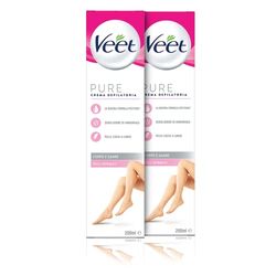 Veet Hair Removal Cream for Legs, Arms, Armpits and Bikini Area, 2 Packs of 200 ml