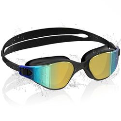 Ambienden Lunette Piscine Adulte Et Jeunes - Verres Hd AntibuéE, Protection Uv, éTanchéIté Pour L'EntraîNement, La CompéTition, Piscine - Lunettes De Natation Unisexes à Ajustement SéCurisé-BK