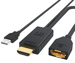 PremiumCord Adattatore HDMI 2.0 a DisplayPort 1.2, risoluzione 4K @60Hz 2160p Full HD 1080p, 3D, Colore Nero, Lunghezza 25 cm