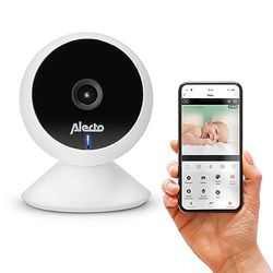 Alecto Babyfoon met Camera en WiFi/WLAN - SMARTBABY5 Video Babycamera met Nachtzicht - Baby Monitor Indoor met Intercom en App Bedienbaar - Wit