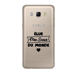 Zokko Beschermhoes voor Samsung J5 2016, motief: Elue Pire Så ur du Monde, zacht, transparant, zwarte inkt.