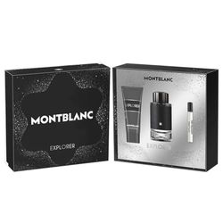 Montblanc Explorer, confezione regalo per uomo, profumo Eau de Parfum, 100 ml, fragranza da viaggio, 7,5 ml, gel doccia da 100 ml