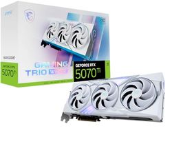 MSI NVIDIA GeForce RTX 5070 Ti 16G Gaming Trio OC White grafische kaart - 16 GB GDDR7 (28 GB/s, 256-bit), PCIe 5.0 - TRI FROZR 4 (3 x STORMFORCE ventilatoren) - RGB - HDMI 2.1b, DisplayPort 2.1b
