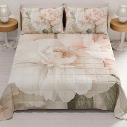 PETTI ARTIGIANI ITALIANI - Colcha Cama 170x260 cm Microfibra, Primavera Verano, Edredón Cubrecama Individual, Colchas Bouti Modernas, Floral 40, 100% Made in Italy