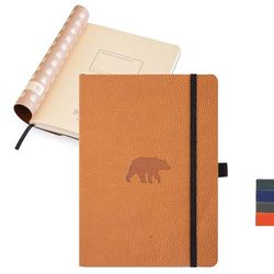 Dingbats* Wildlife Dotted Journal A5 - Vegan Leather Soft Cover, Ideal for Work, Travel - Pocket, Elastic Closure, Bookmark