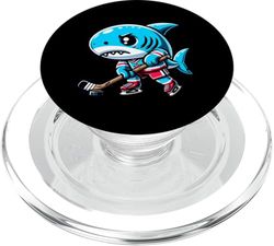 Tiburón Lindo Jugando Hockey Hielo PopSockets PopGrip para MagSafe