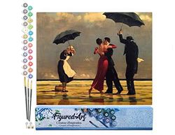Figured'Art Peinture par Numéro Adulte Danseurs rétro sur la Plage - Activité Manuelle Kit de Loisir Créatif DIY Numéro d'Art Complet - 40x50cm sans châssis en bois