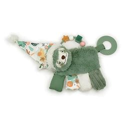 LES DEGLINGOS - Hochet d'Activités Chillos le paresseux - Vert - Jouet d'éveil pour bébé avec anneau de dentition - Idée cadeau - Dès la naissance -17cm