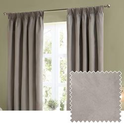 furn. The Ultimate Velvet oscuranti a pieghe a matita coppia di tende – Tende in velluto opaco termico morbide ed eleganti che bloccano la luce (Argento - 168x183cm)