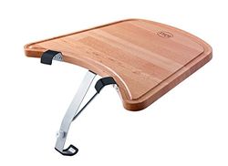 RÖSLE Mesa de armazenamento churrasco de carvão, mesa de madeira de faia com ranhura para sumo para fixar ao churrasco de carvão F50 AIR/F60 AIR/G60