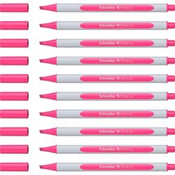 Schneider Shine-Up - Rotuladores fluorescentes (1 + 4 mm, plástico de base biológica, 10 unidades), color rosa