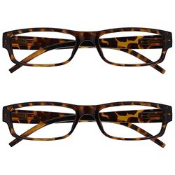 The Reading Glasses Company Marrone Tartaruga Leggero Comodo Lettori Valore 2 Pacco Uomo Donna Rr32-2 +2,00-58 Gr