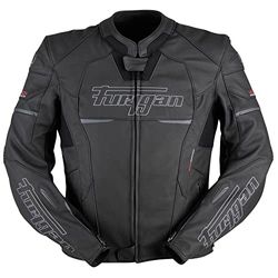 Furygan Men's Nitros-Radical Sporty Motorbike Leather Jacket AAA Certified-D3O Abrasion Resistant-Removable Thermal Liner-Protection, Black-White, XL