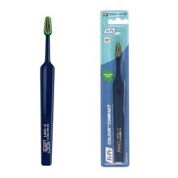 Spazzolino TePe Colour Compact Extra Soft, Dark Blue, 1pz, spazzolino con testina piccola per bambini più grandi e adulti, setole extra soft per una pulizia delicata