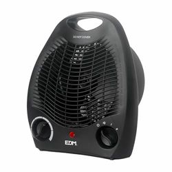Calefactor vertical de suelo, 1000-2000W, color negro, ideal para calentar espacios y mejorar la comodidad en interiores.