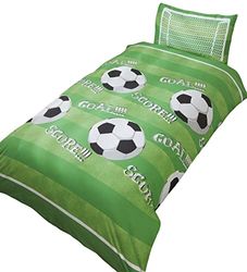 Rapport Home Goal Football Conjunto de capa de edredão e fronha de almofada, verde